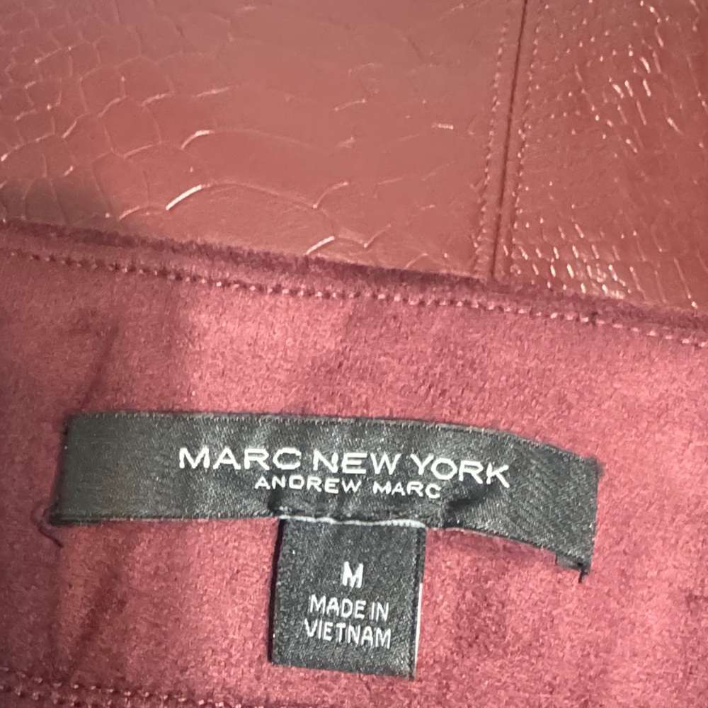 Marc New York Burgundy Leather Pencil Skirt - Picture 2 of 4